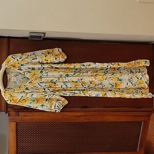 GAP Floral Mid/Maxi Dress - Yellow and Blue